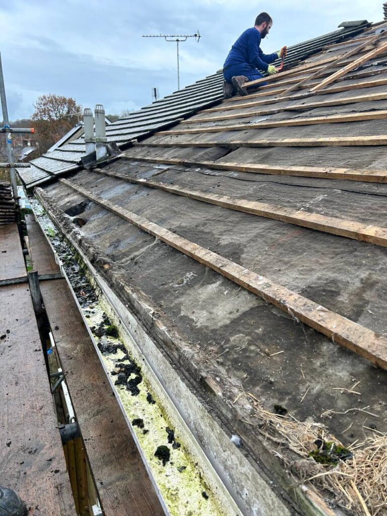 This is a photo of a roof being repaired in Cringleford. Installation carried out by Cringleford Roofing Services