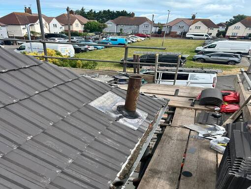 Cringleford Roofing Services 18 This is a photo of a roof installation being carried out in Cringleford. Installation carried out by Cringleford Roofing Services